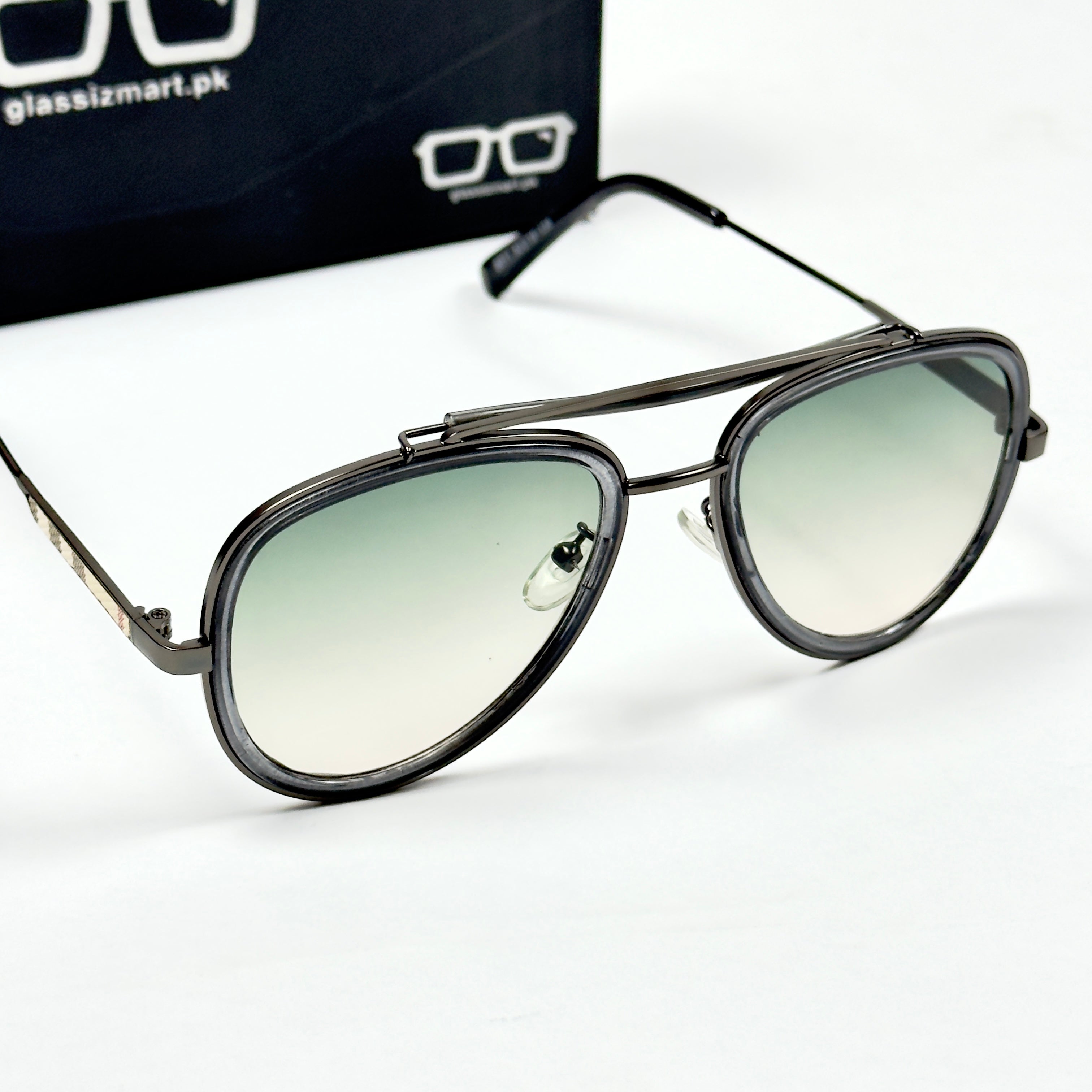 Burberry – 5011 – 50 - Green – Metal – Sunglasses - Unisex