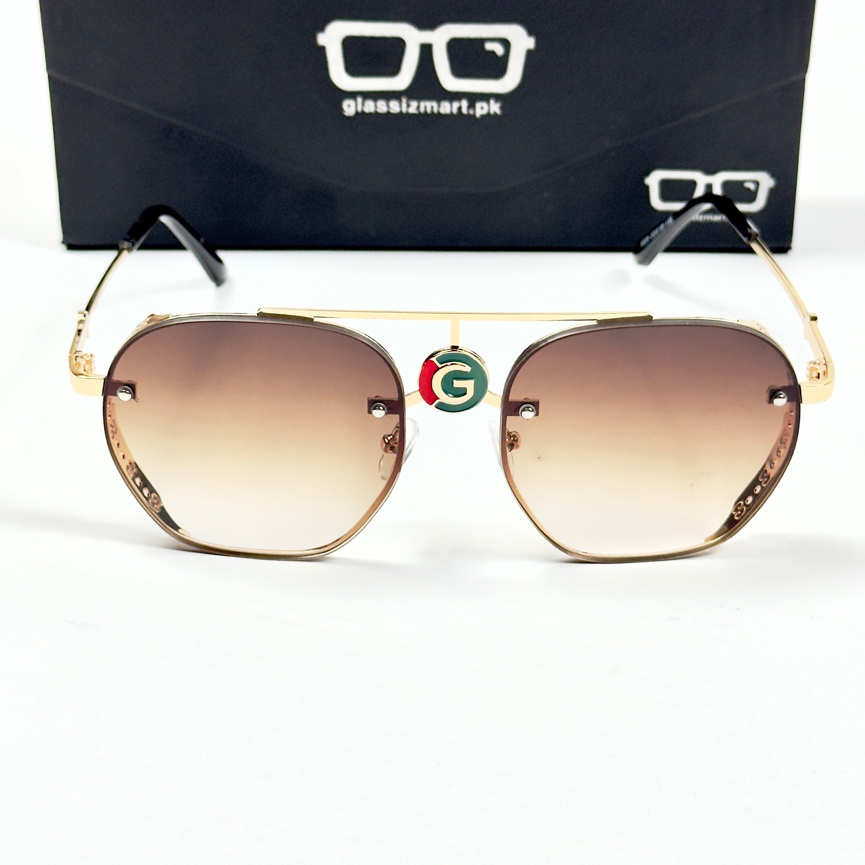 Gucci – 5024 – 53 – Golden Brown – Metal – Sunglasses – Unisex
