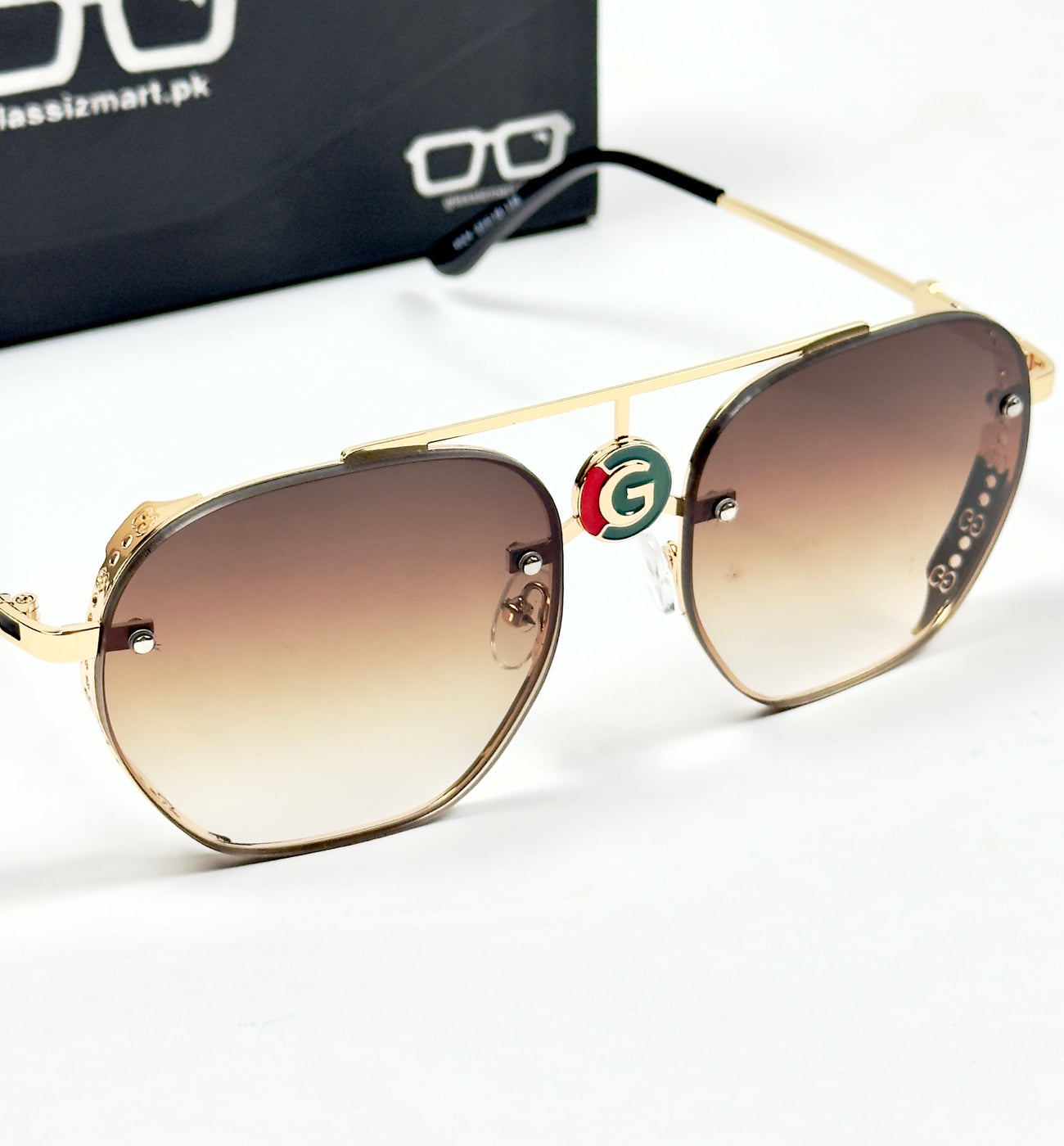 Gucci – 5024 – 53 – Golden Brown – Metal – Sunglasses – Unisex