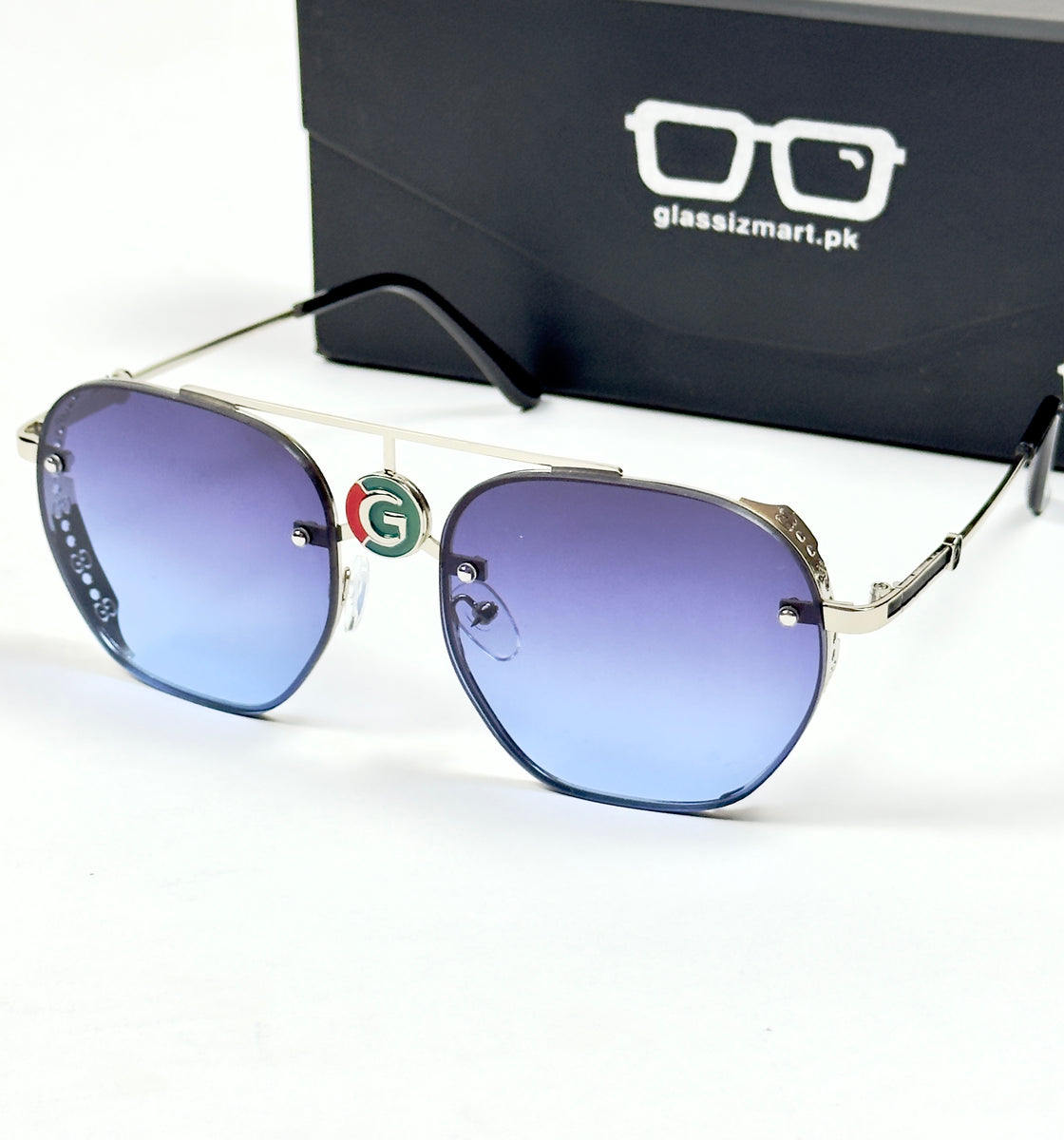Gucci – 5024 – 53 – Silver Blue – Metal – Sunglasses – Unisex