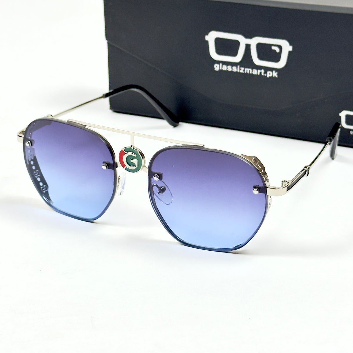 Gucci – 5024 – 53 – Silver Blue – Metal – Sunglasses – Unisex