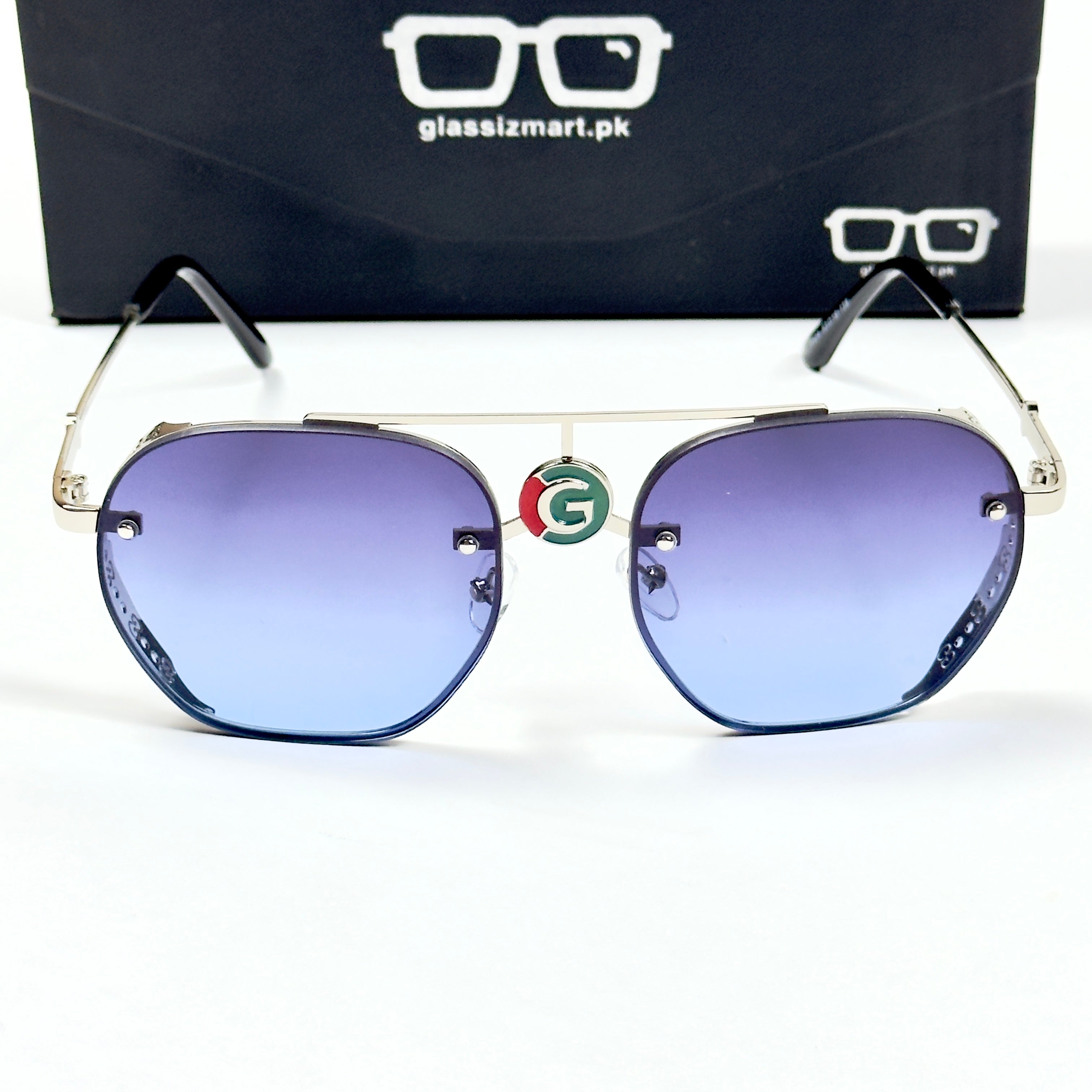 Gucci – 5024 – 53 – Silver Blue – Metal – Sunglasses – Unisex