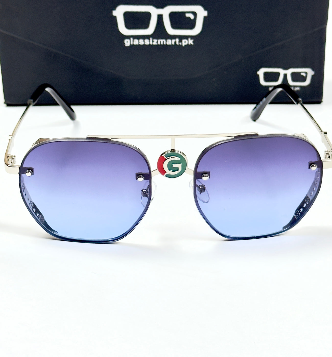 Gucci – 5024 – 53 – Silver Blue – Metal – Sunglasses – Unisex