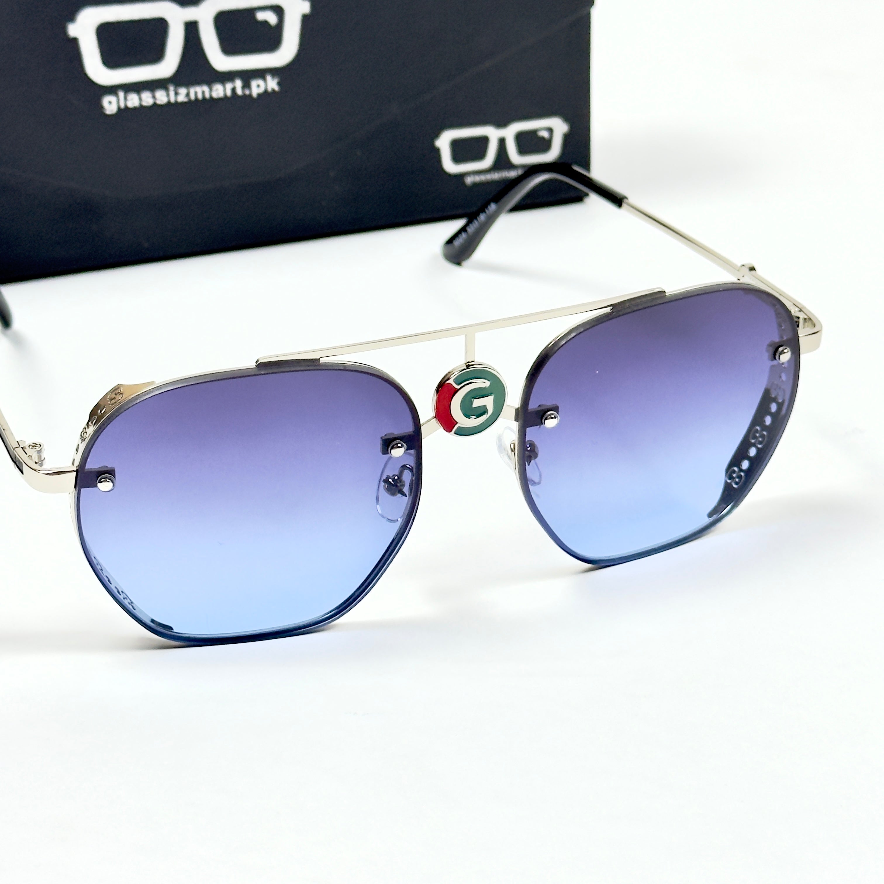 Gucci – 5024 – 53 – Silver Blue – Metal – Sunglasses – Unisex