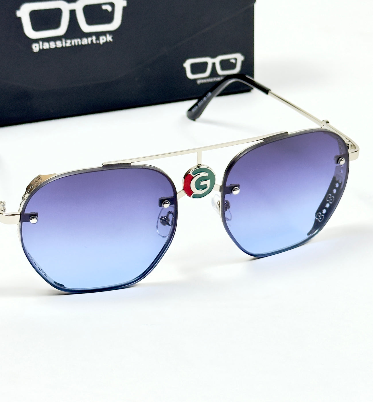 Gucci – 5024 – 53 – Silver Blue – Metal – Sunglasses – Unisex