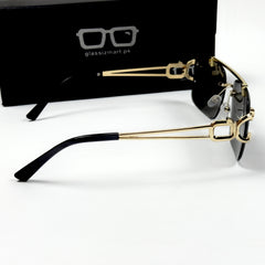 Cartier - RR49 - 53 - Golden Black - Double Bridge - Rimless - Metal - Square - Sunglasses - Unisex