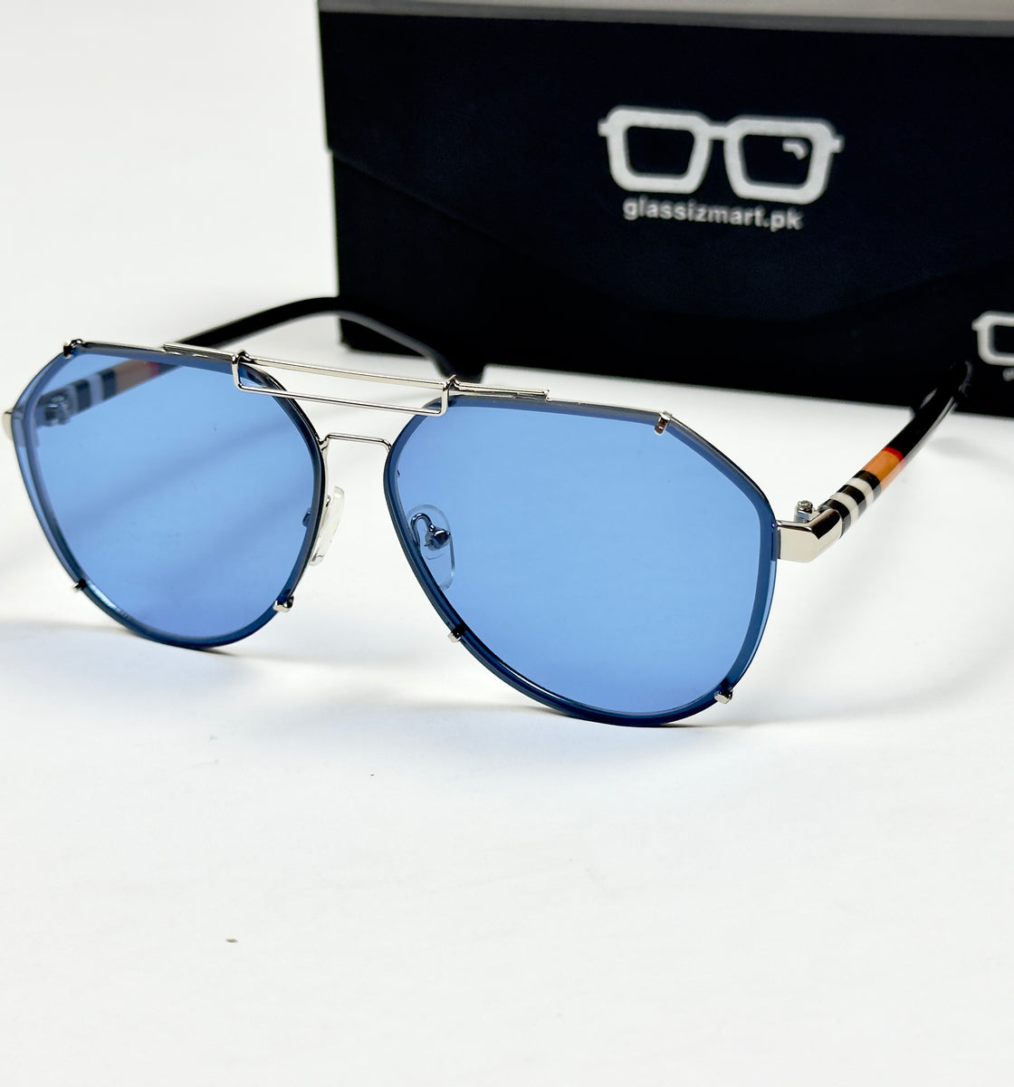 Burberry – 5005 - 52 – Silver Blue - Metal - Acetate - Sunglasses – Unisex