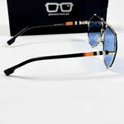Burberry – 5005 - 52 – Silver Blue - Metal - Acetate - Sunglasses – Unisex