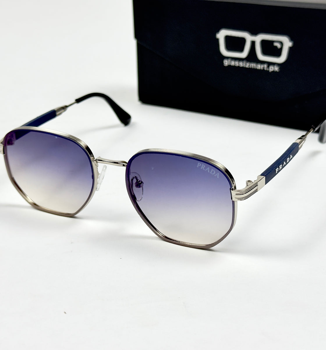 Prada – 19420 – 57 – Silver Blue Gradient – Metal – Sunglasses – Unisex