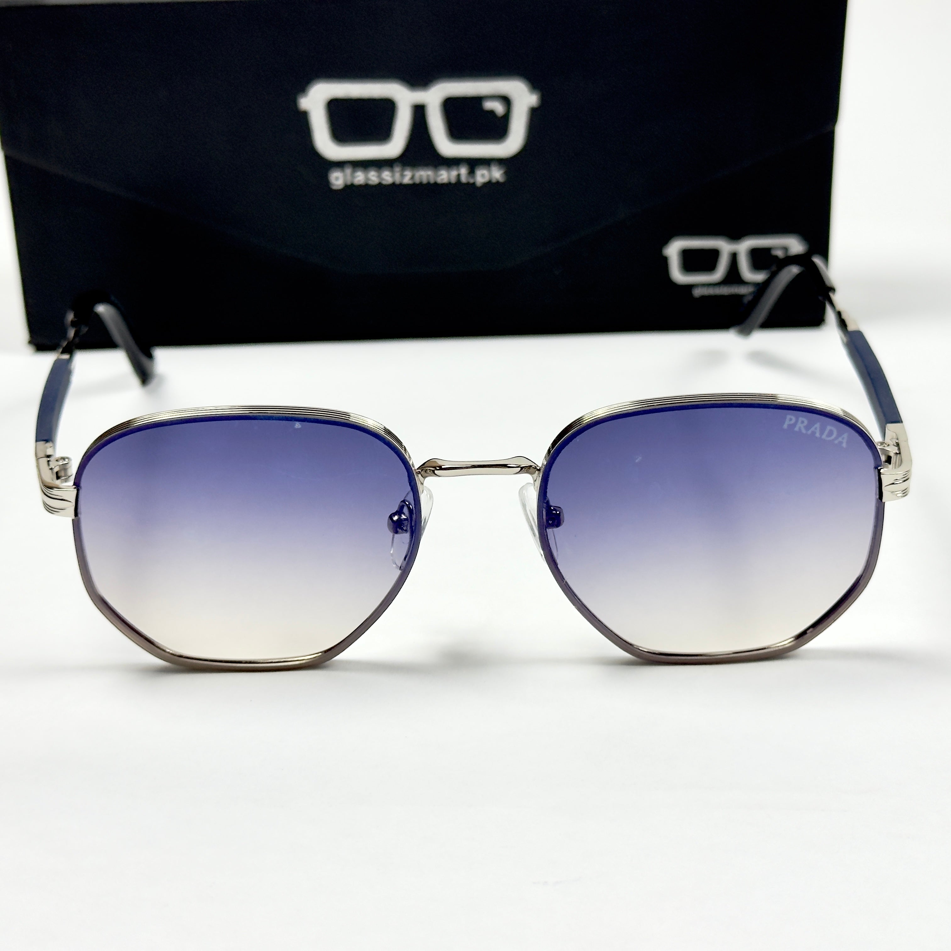 Prada – 19420 – 57 – Silver Blue Gradient – Metal – Sunglasses – Unisex