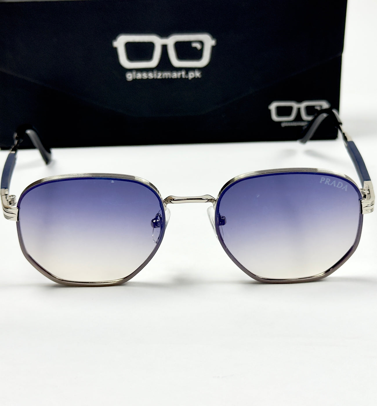 Prada – 19420 – 57 – Silver Blue Gradient – Metal – Sunglasses – Unisex