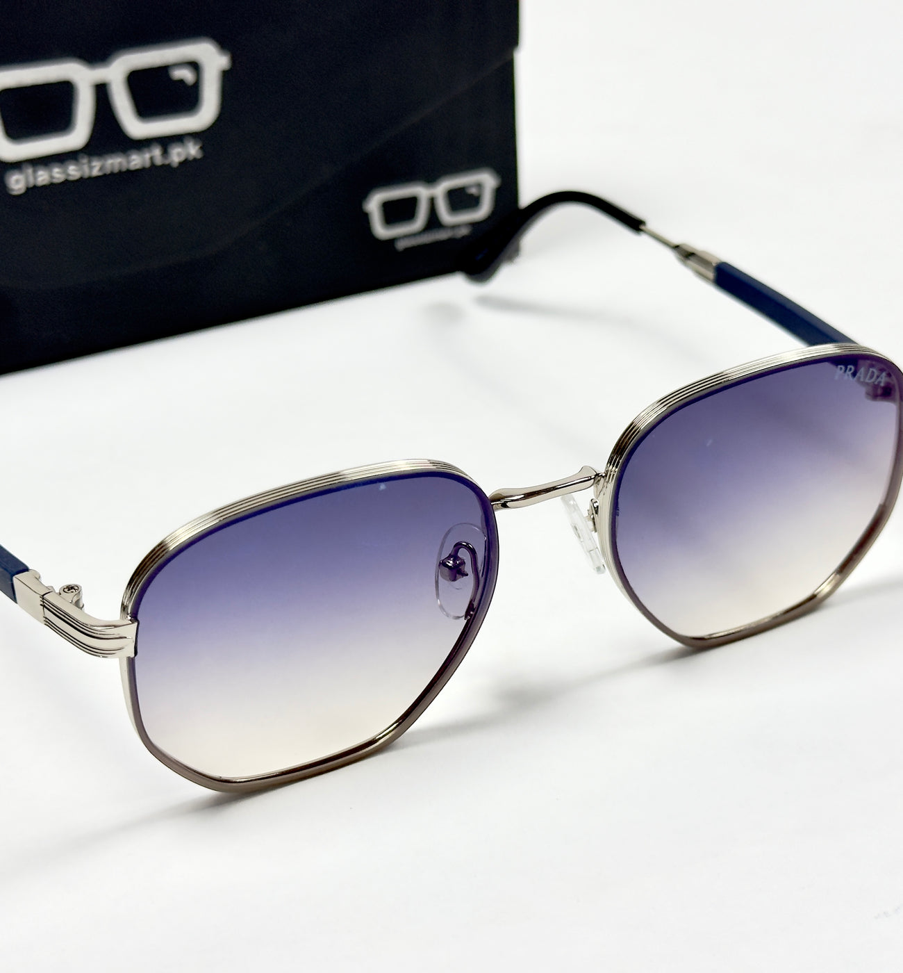 Prada – 19420 – 57 – Silver Blue Gradient – Metal – Sunglasses – Unisex