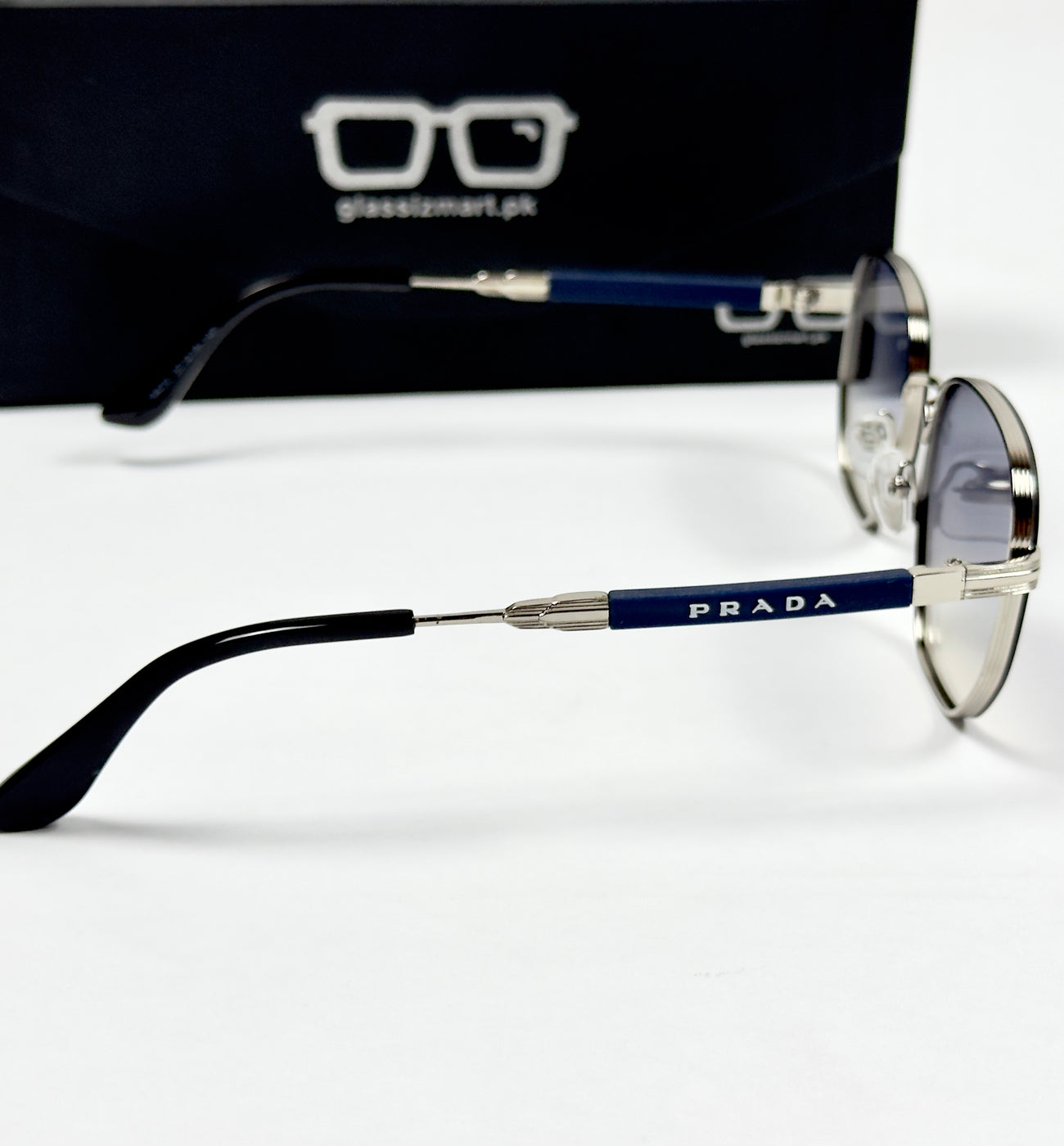 Prada – 19420 – 57 – Silver Blue Gradient – Metal – Sunglasses – Unisex