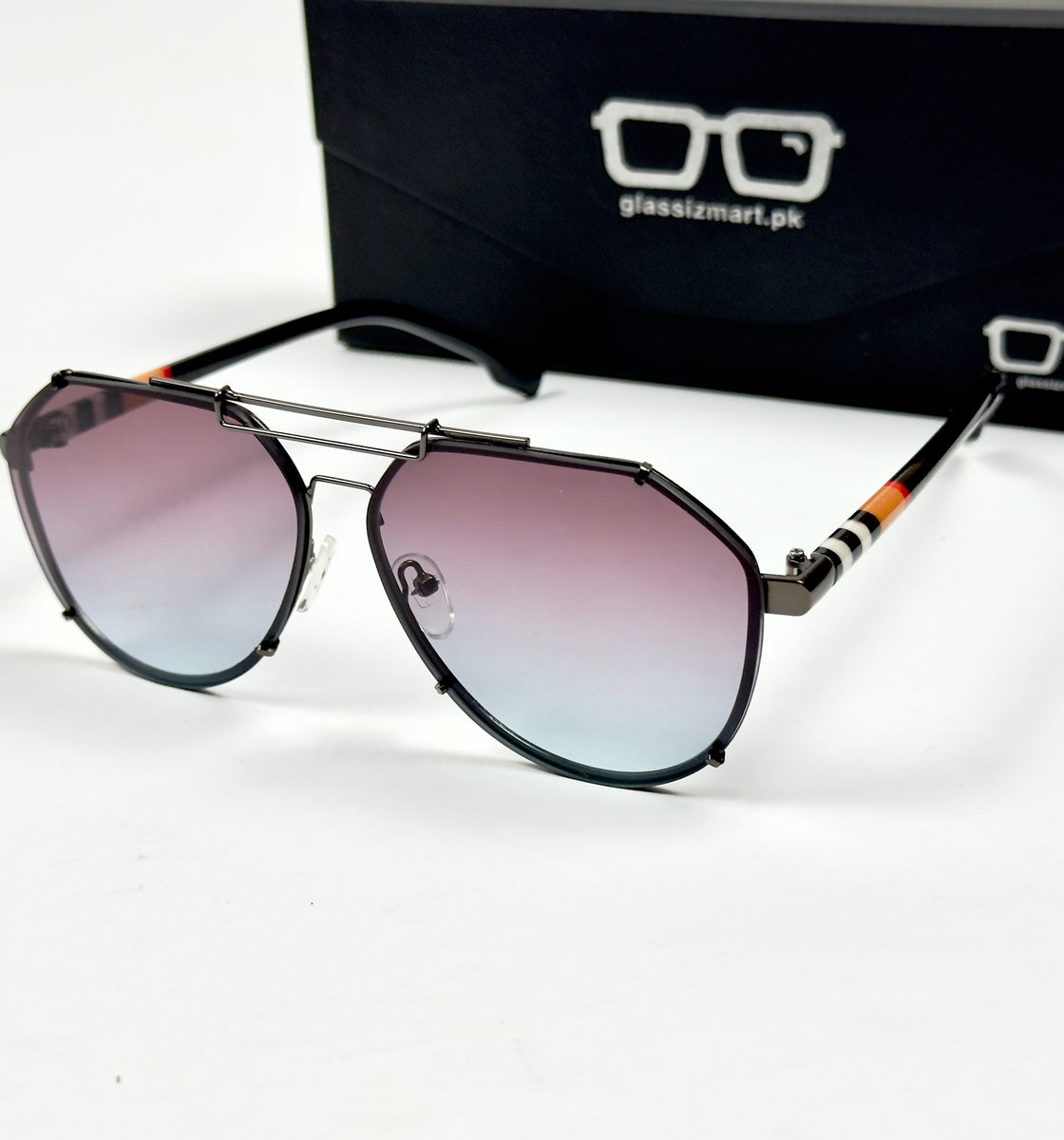 Burberry – 5005 - 52 – Black Multi - Metal - Acetate - Sunglasses – Unisex