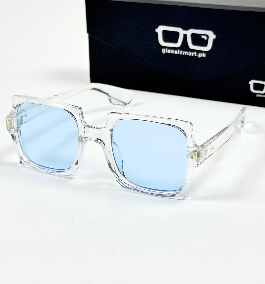 Moscot – 764 – 52 - Transparent Blue – Acetate  – Sunglasses - Ladies