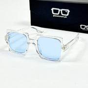 Moscot – 764 – 52 - Transparent Blue – Acetate  – Sunglasses - Ladies