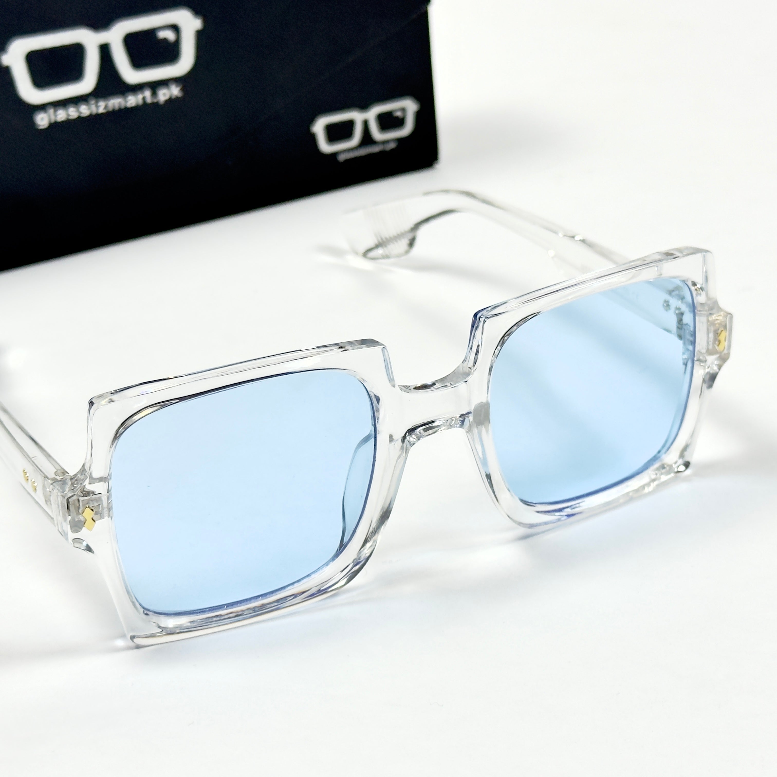 Moscot – 764 – 52 - Transparent Blue – Acetate  – Sunglasses - Ladies
