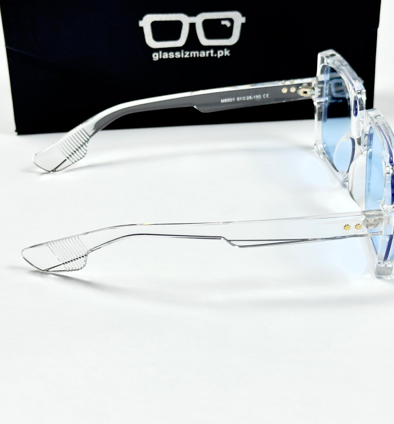 Moscot – 764 – 52 - Transparent Blue – Acetate  – Sunglasses - Ladies