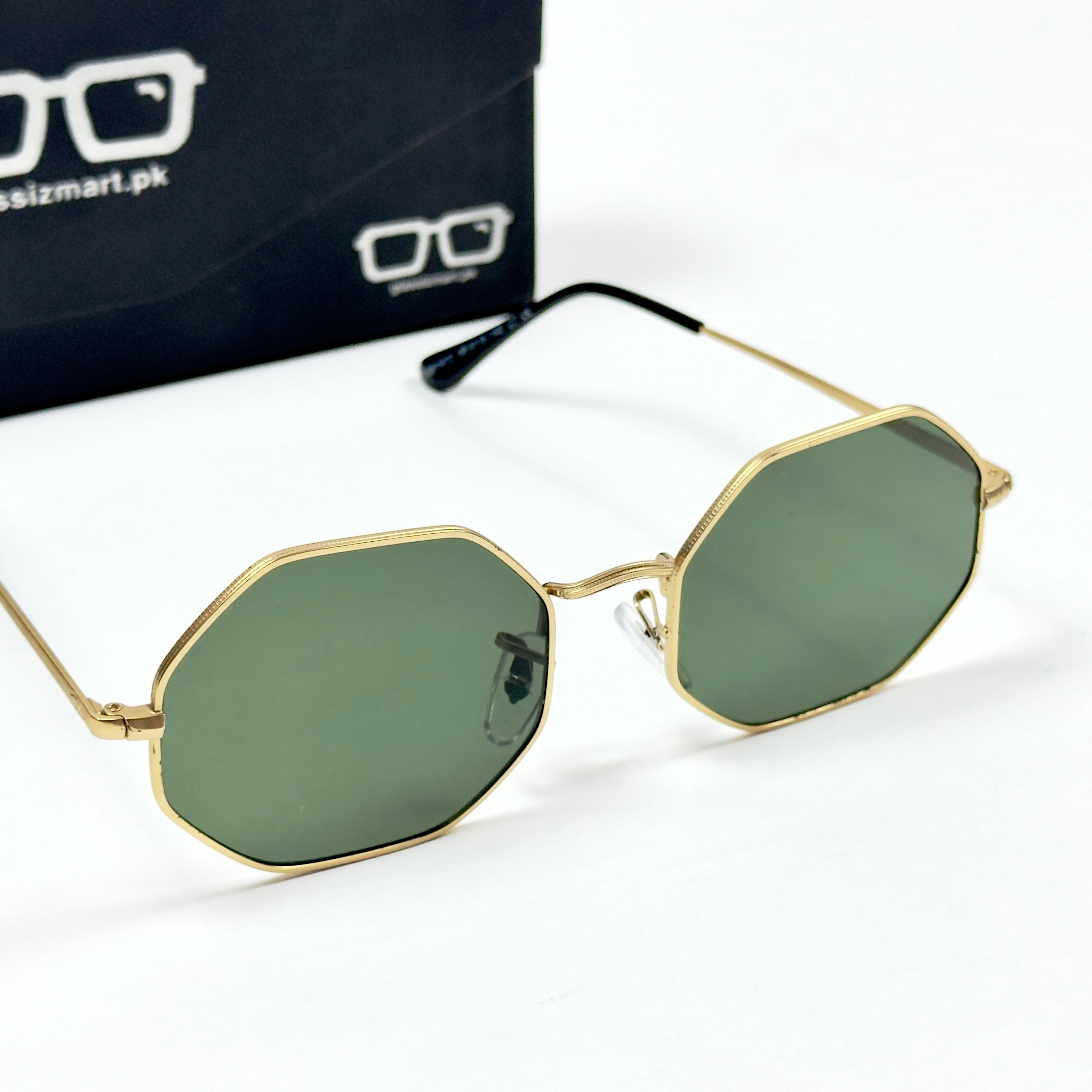 Rayban – 1972 – 55 – Golden Green – Metal – Sunglasses – Women