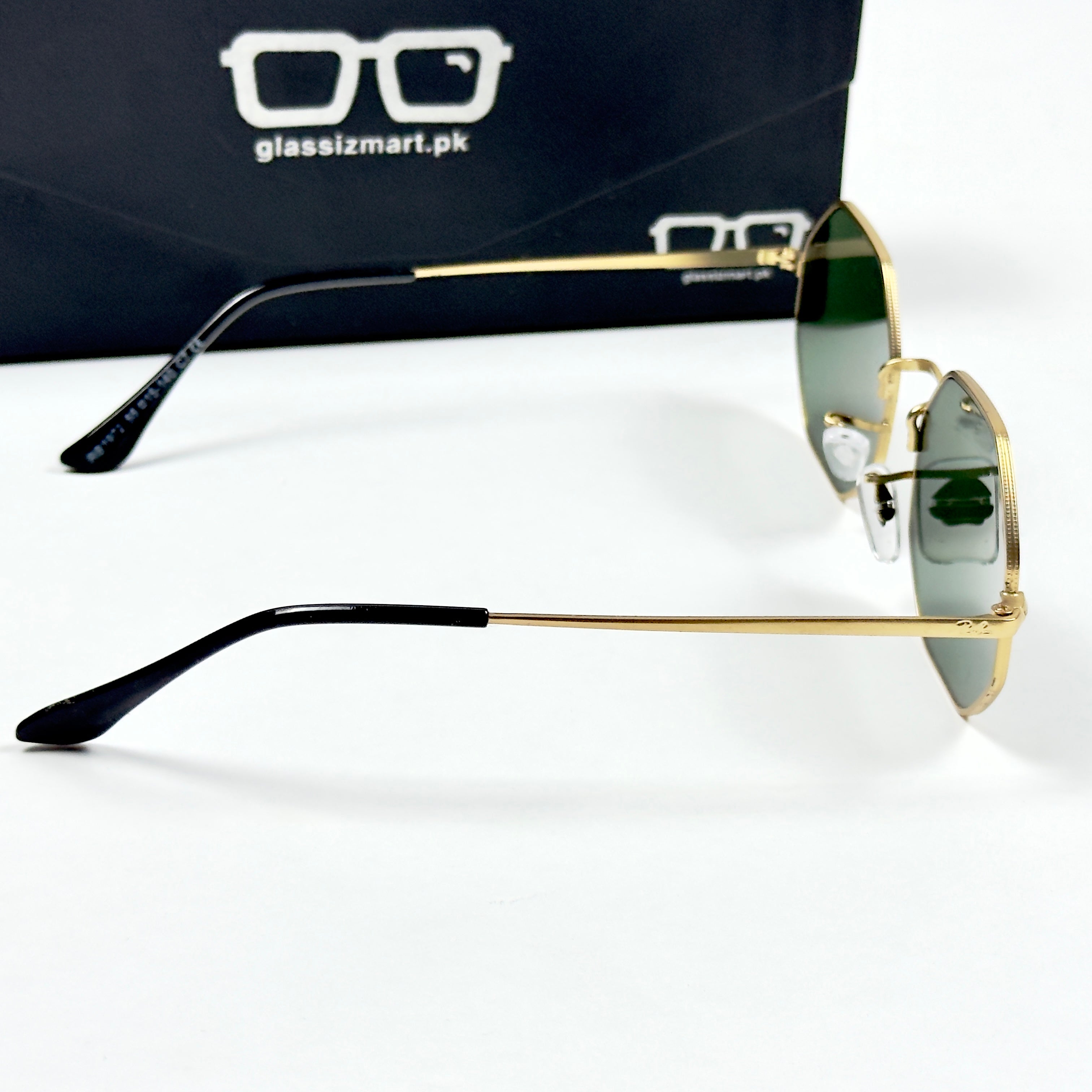 Rayban – 1972 – 55 – Golden Green – Metal – Sunglasses – Women