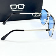 Dior – 5004 – 53 - Silver Blue – Metal – Sunglasses - Unisex