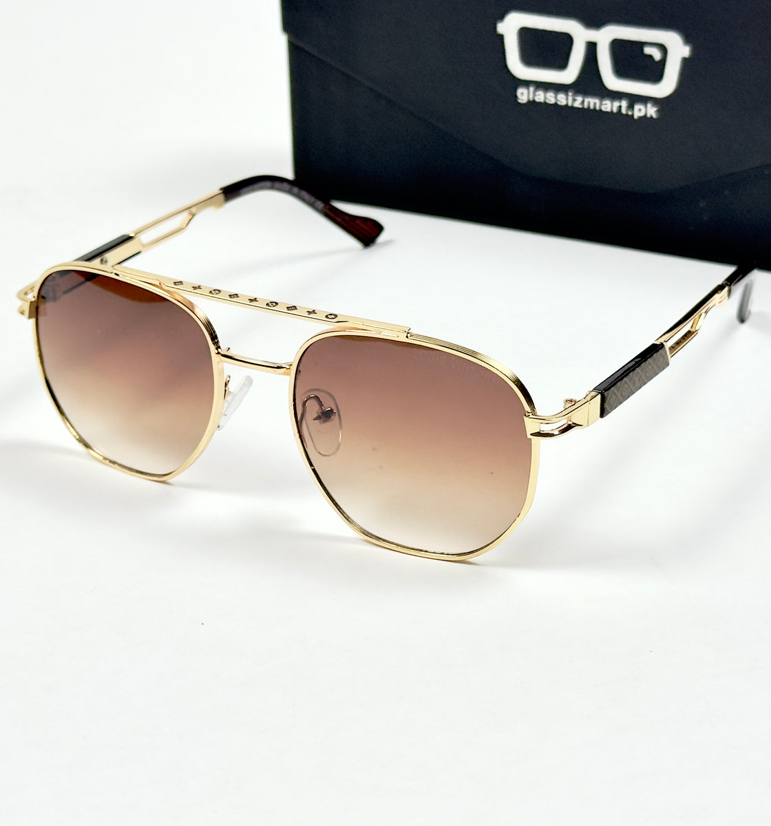 Louis Vuitton – 332 – 58 – Golden Brown – Metal – Sunglasses – Unisex