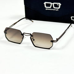 Cartier – 2A263 – 56 – Brown – Metal - Sunglasses – Rimless - Unisex