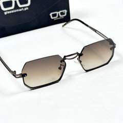 Cartier – 2A263 – 56 – Brown – Metal - Sunglasses – Rimless - Unisex