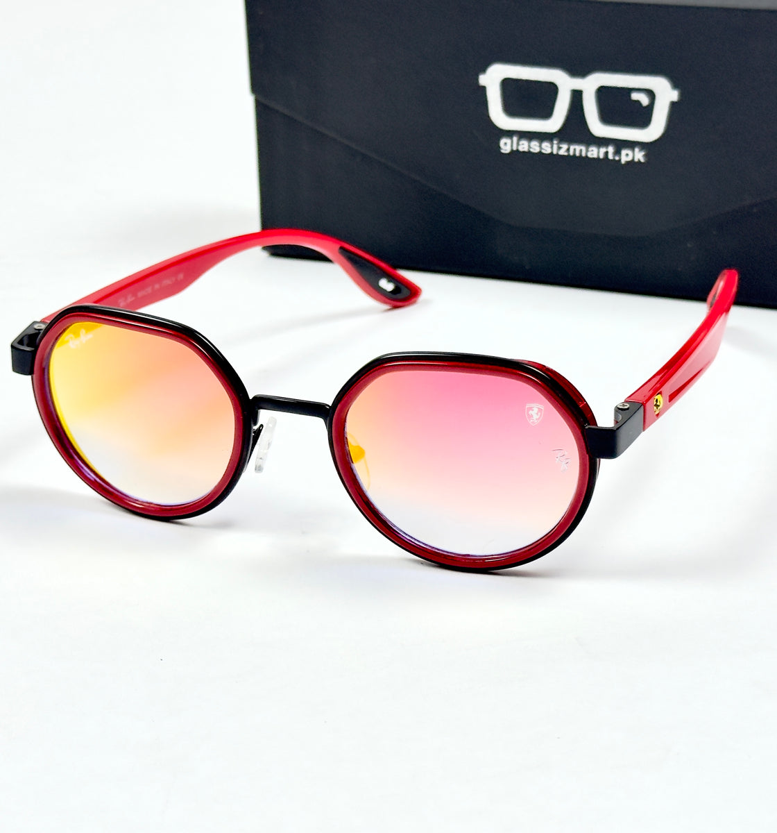 Rayban – 3674 – 55 – Red – Acetate – Metal – Sunglasses – Unisex