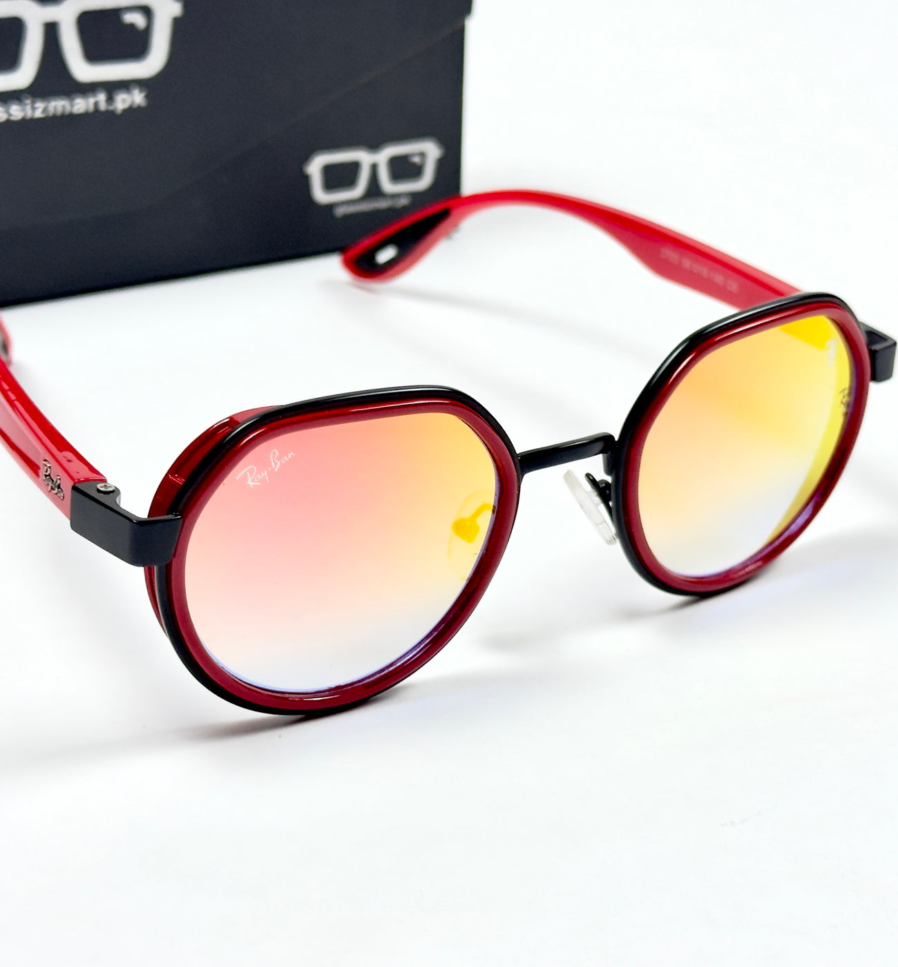 Rayban – 3674 – 55 – Red – Acetate – Metal – Sunglasses – Unisex