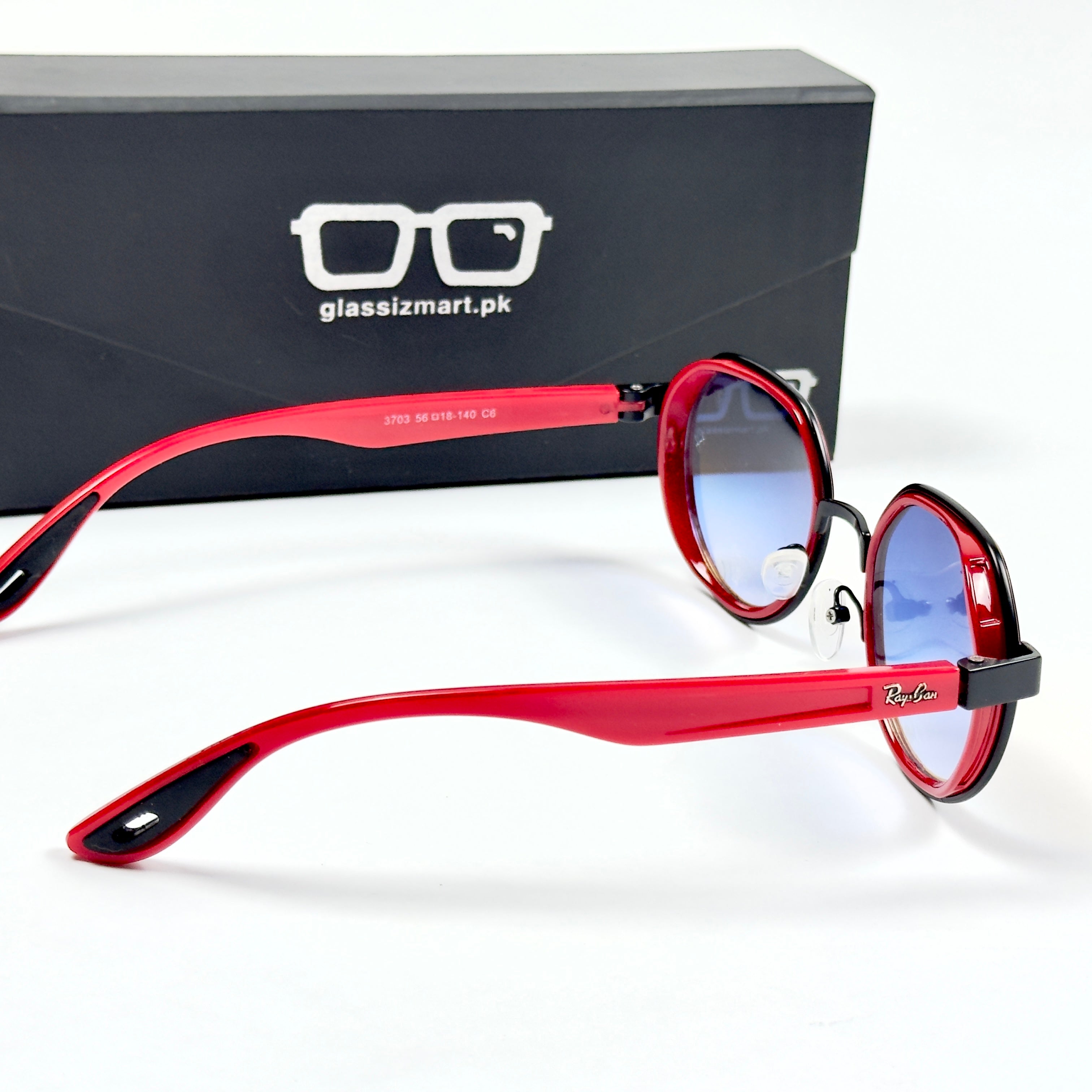 Rayban – 3674 – 55 – Red – Acetate – Metal – Sunglasses – Unisex