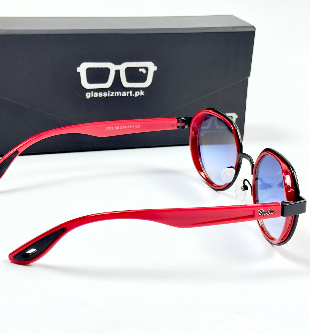Rayban – 3674 – 55 – Red – Acetate – Metal – Sunglasses – Unisex