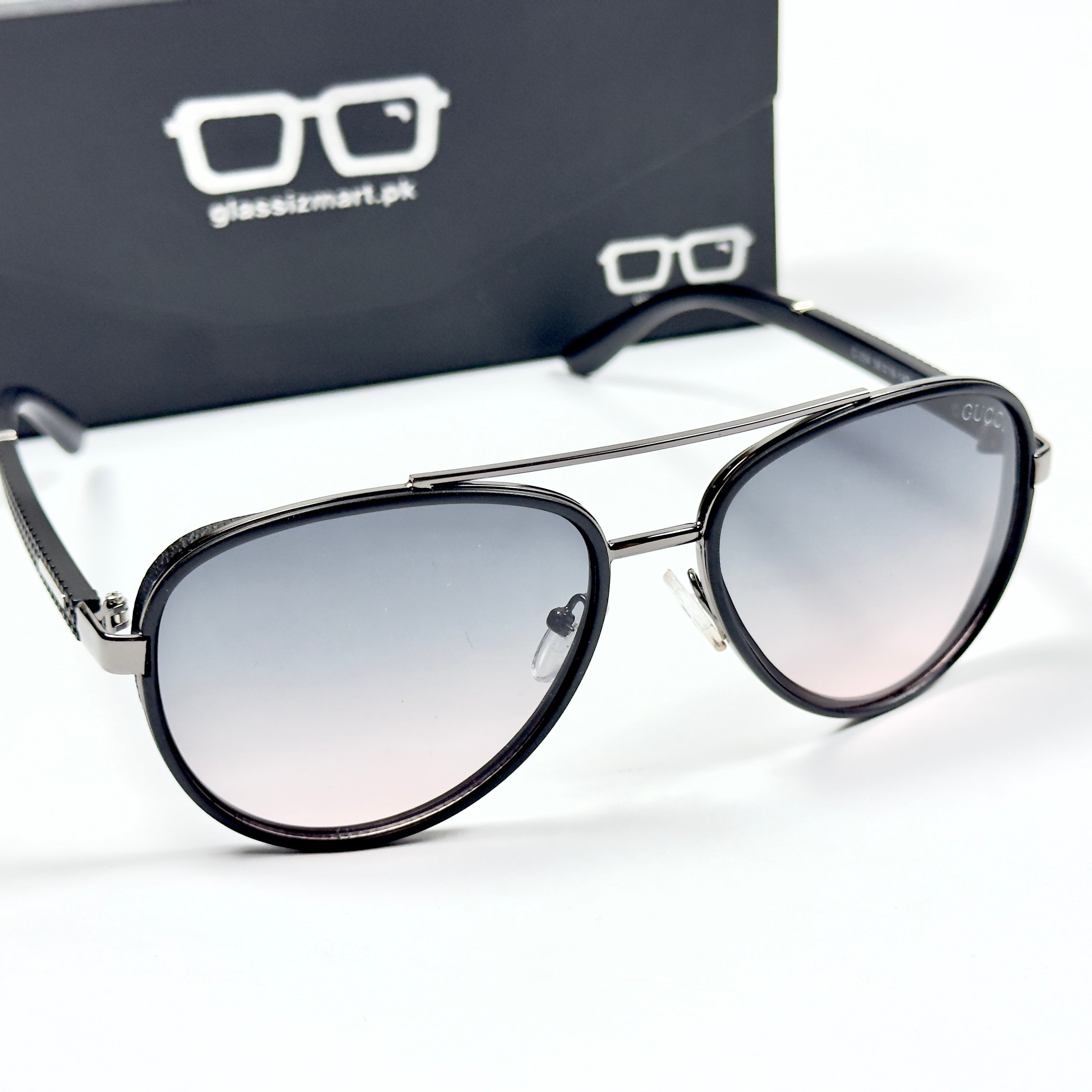 Gucci – 354 – 56 – Black Purple – Metal – Sunglasses – Unisex