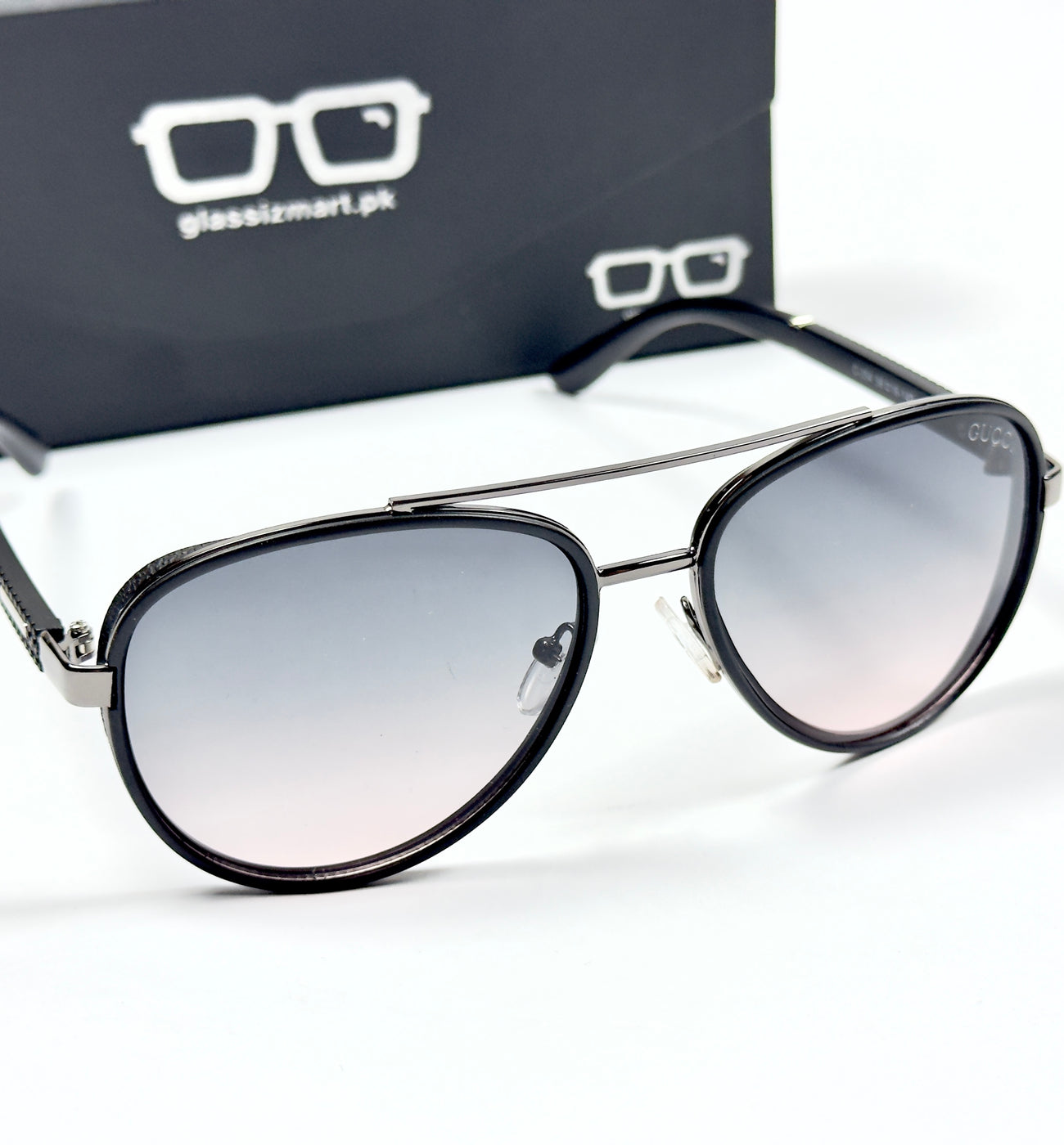 Gucci – 354 – 56 – Black Purple – Metal – Sunglasses – Unisex
