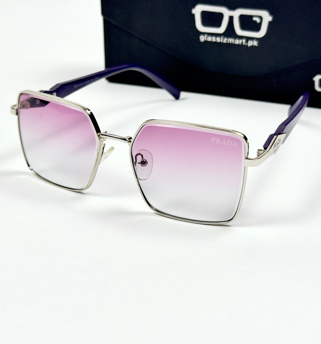 Prada – 0408 – 56 – Silver Purple – Metal – Sunglasses – Ladies