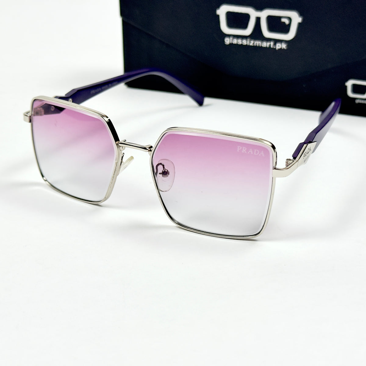 Prada – 0408 – 56 – Silver Purple – Metal – Sunglasses – Ladies