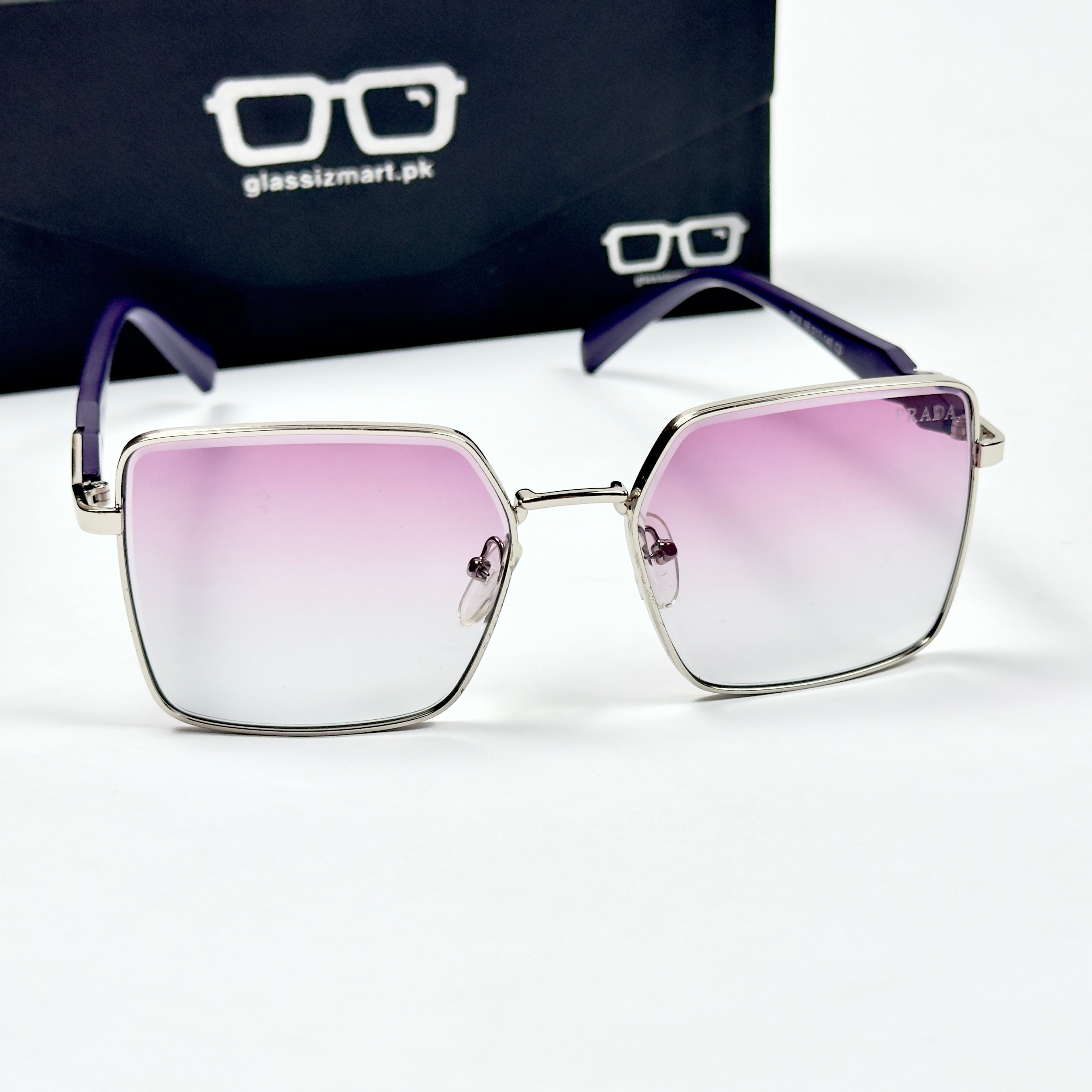 Prada – 0408 – 56 – Silver Purple – Metal – Sunglasses – Ladies