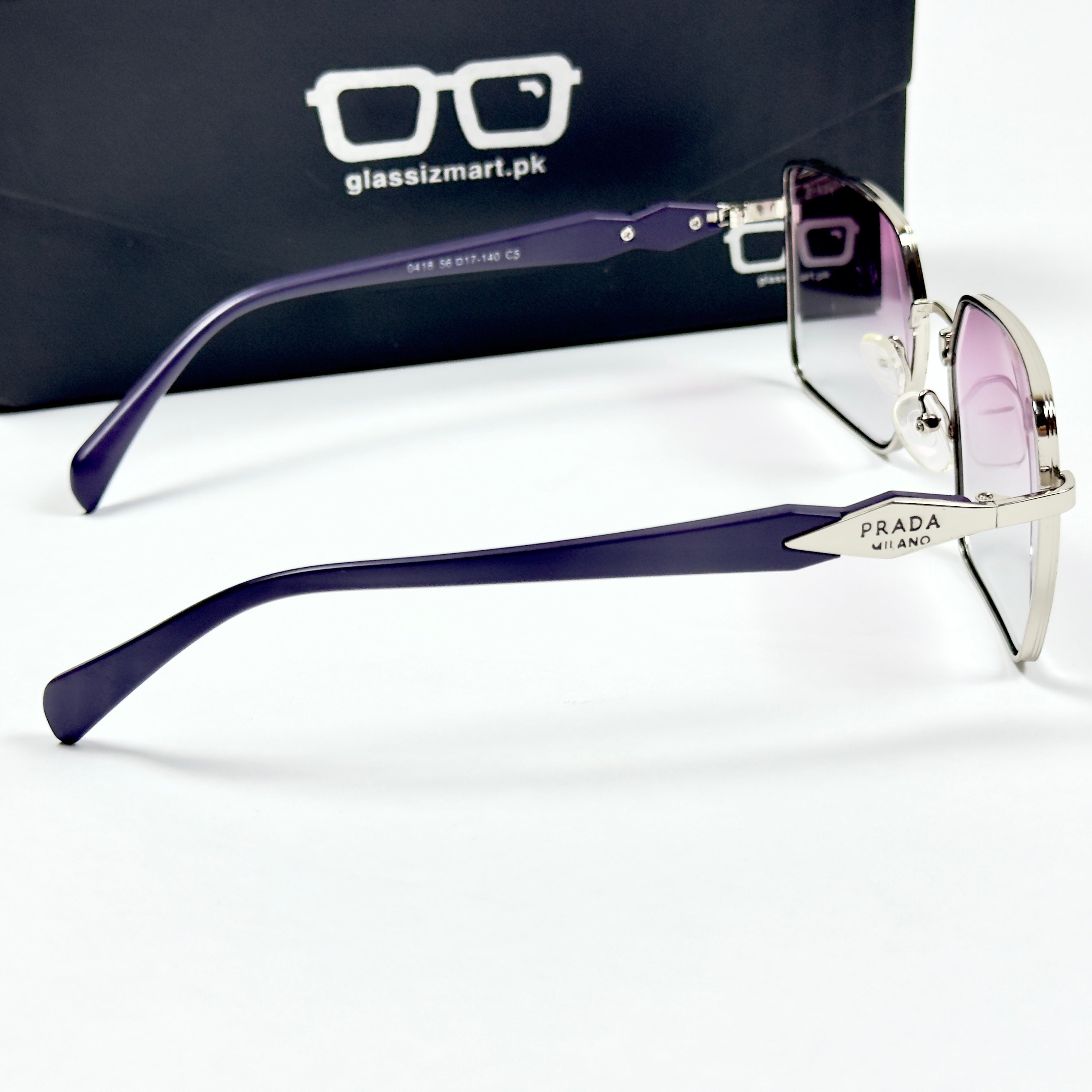 Prada – 0408 – 56 – Silver Purple – Metal – Sunglasses – Ladies