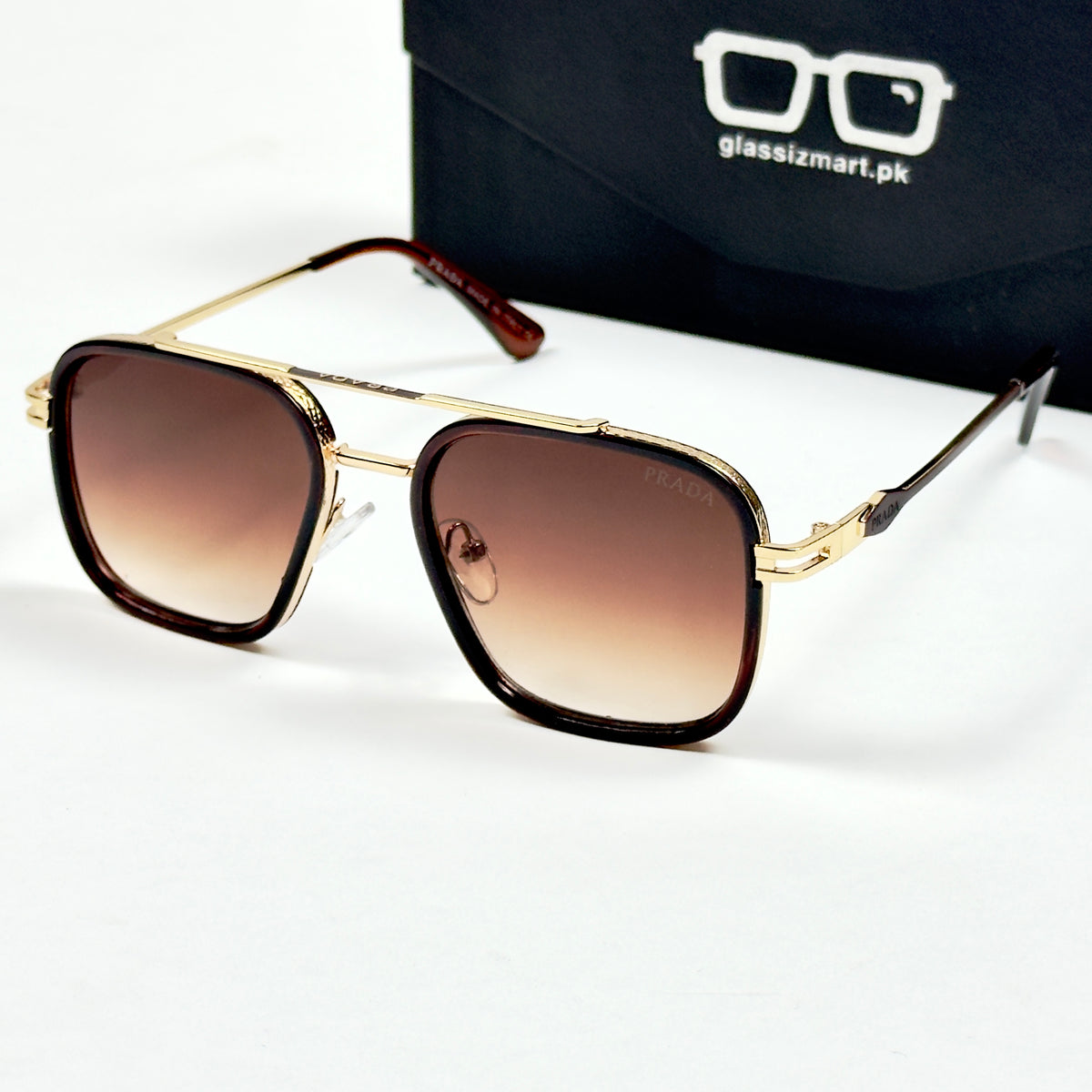Prada – 021 – 56 – Brown Gradient – Metal – Sunglasses – Unisex