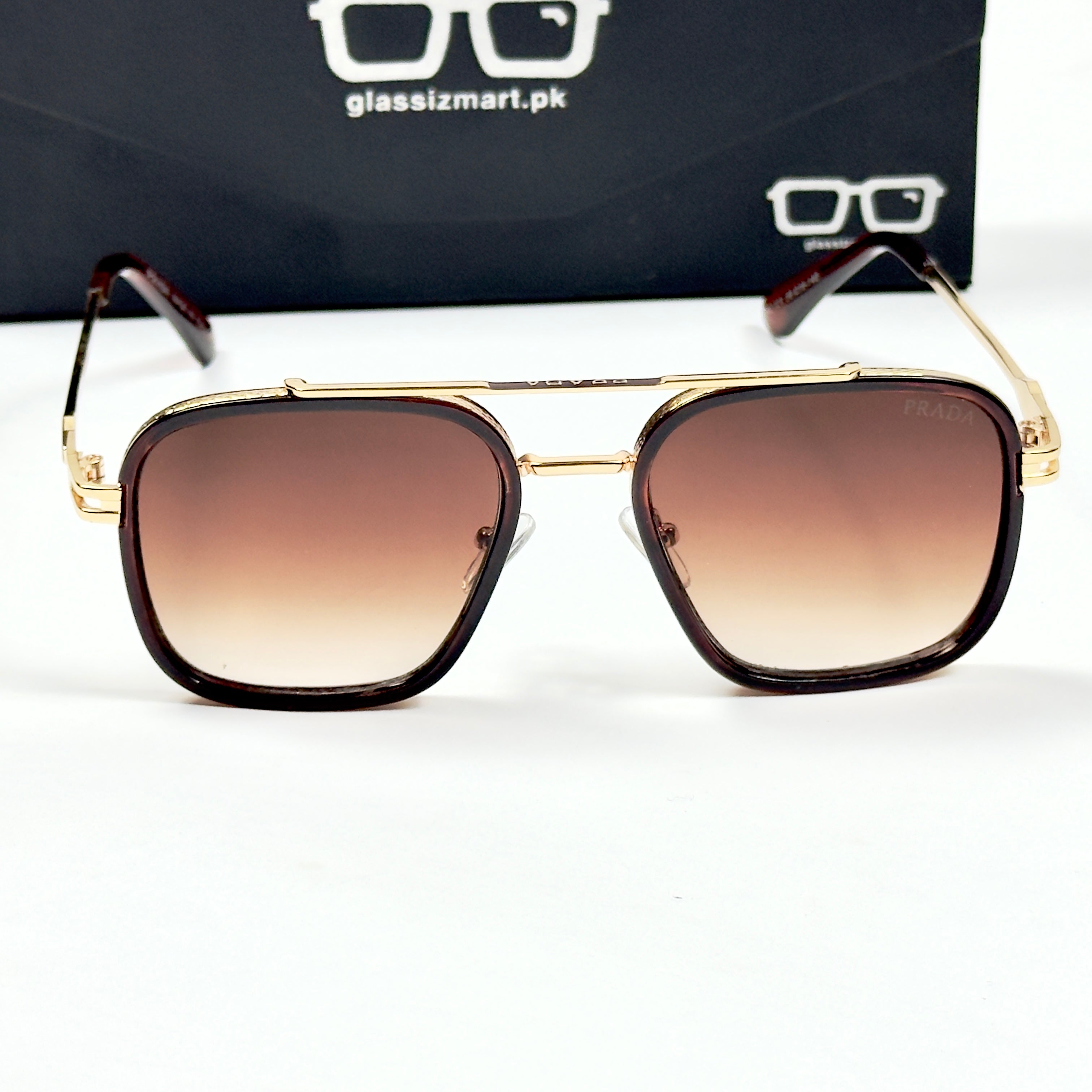 Prada – 021 – 56 – Brown Gradient – Metal – Sunglasses – Unisex