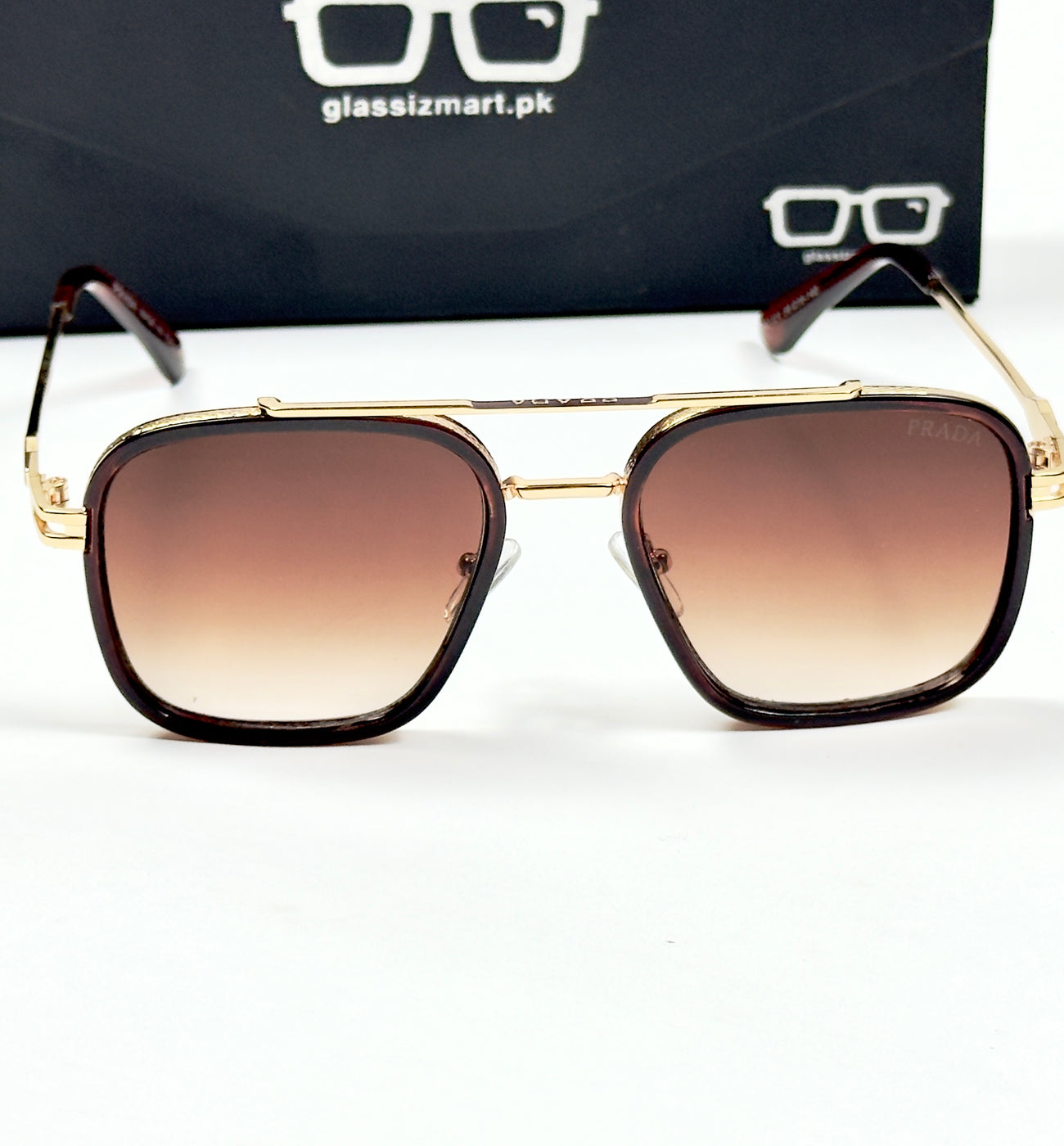 Prada – 021 – 56 – Brown Gradient – Metal – Sunglasses – Unisex