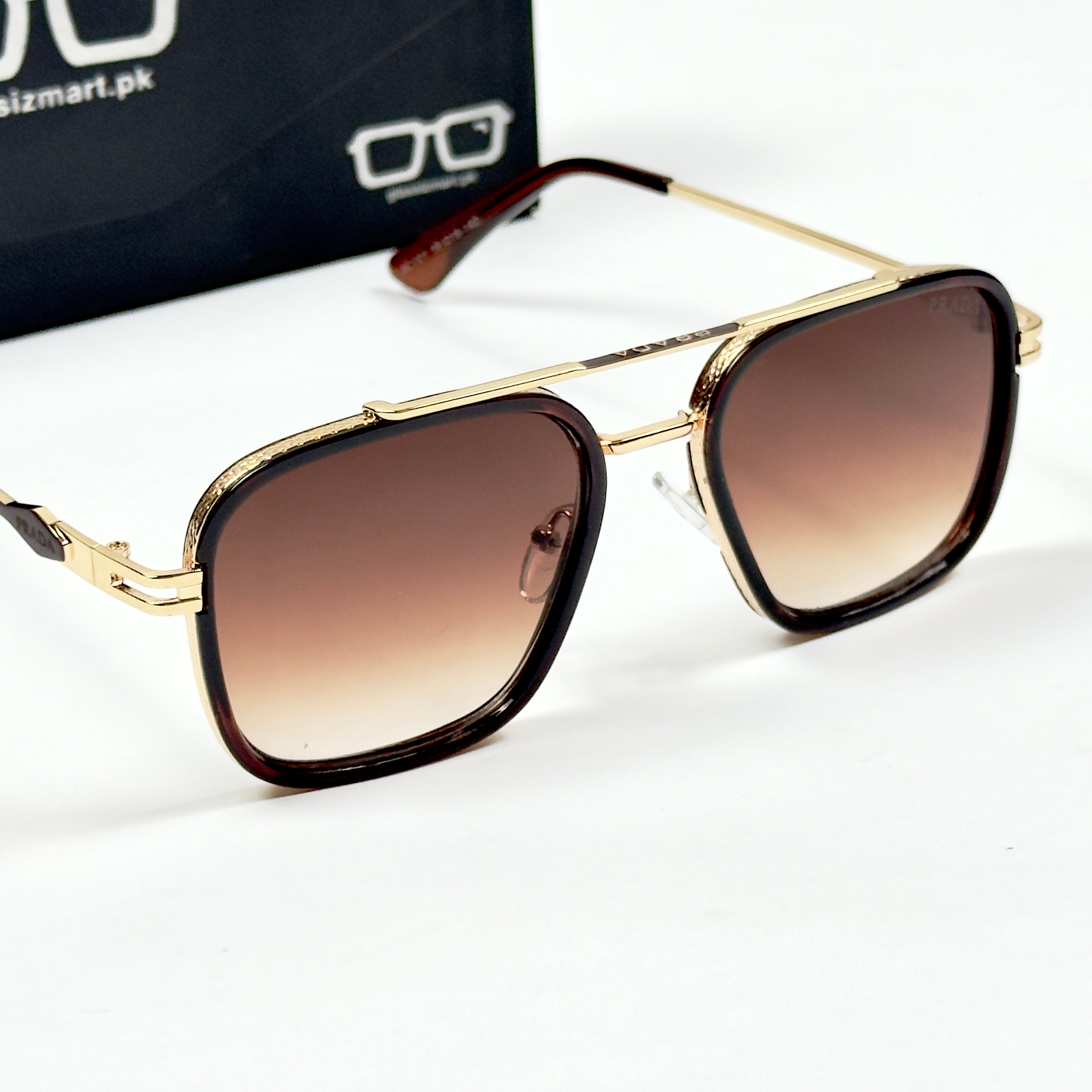 Prada – 021 – 56 – Brown Gradient – Metal – Sunglasses – Unisex