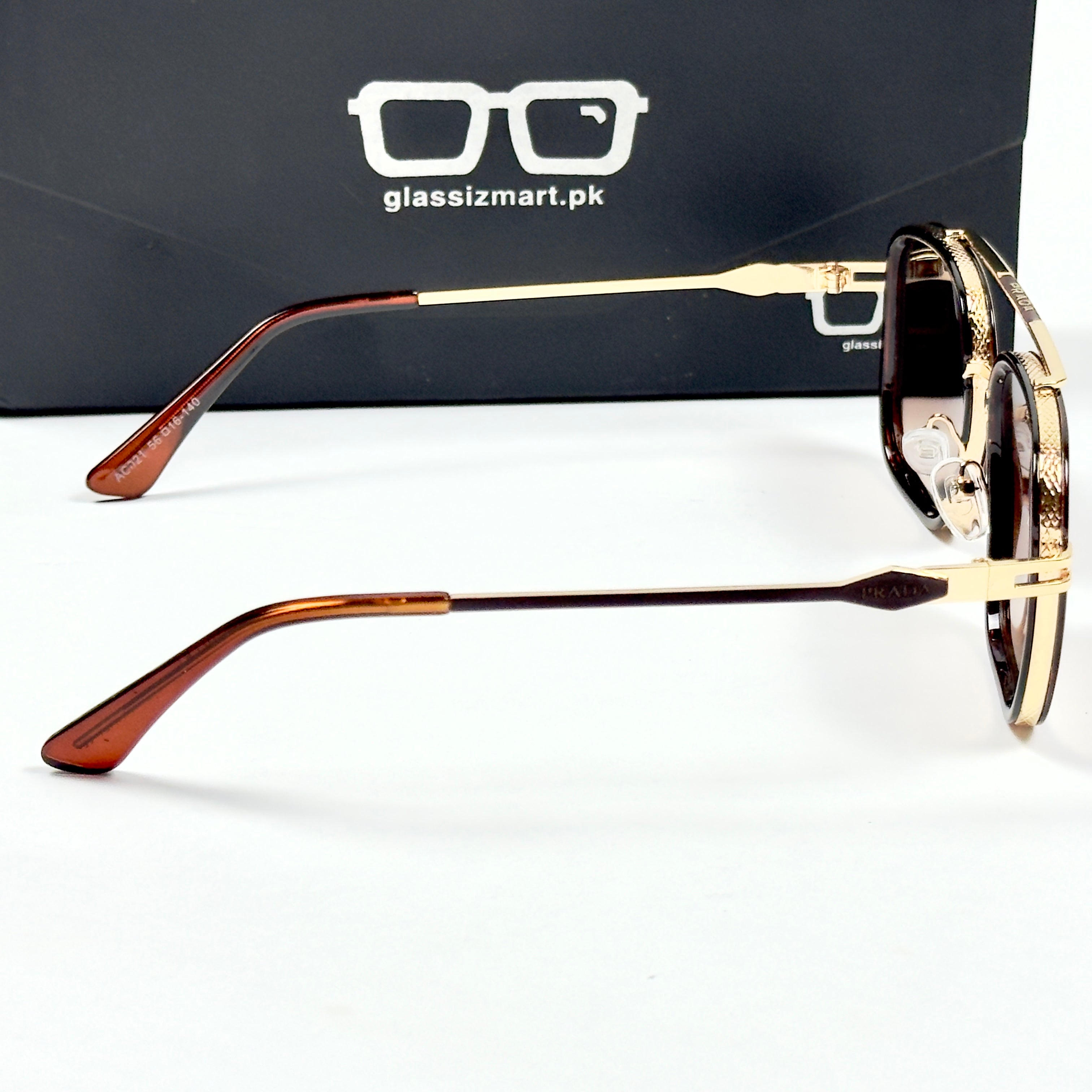 Prada – 021 – 56 – Brown Gradient – Metal – Sunglasses – Unisex