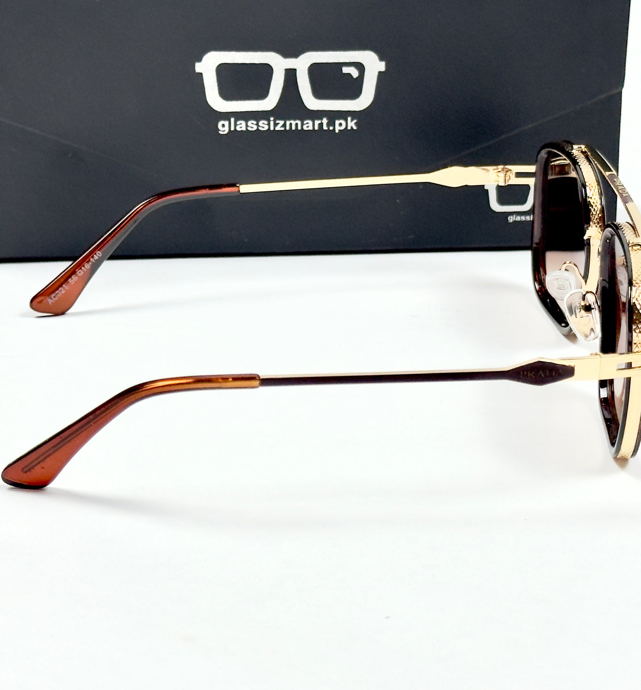 Prada – 021 – 56 – Brown Gradient – Metal – Sunglasses – Unisex