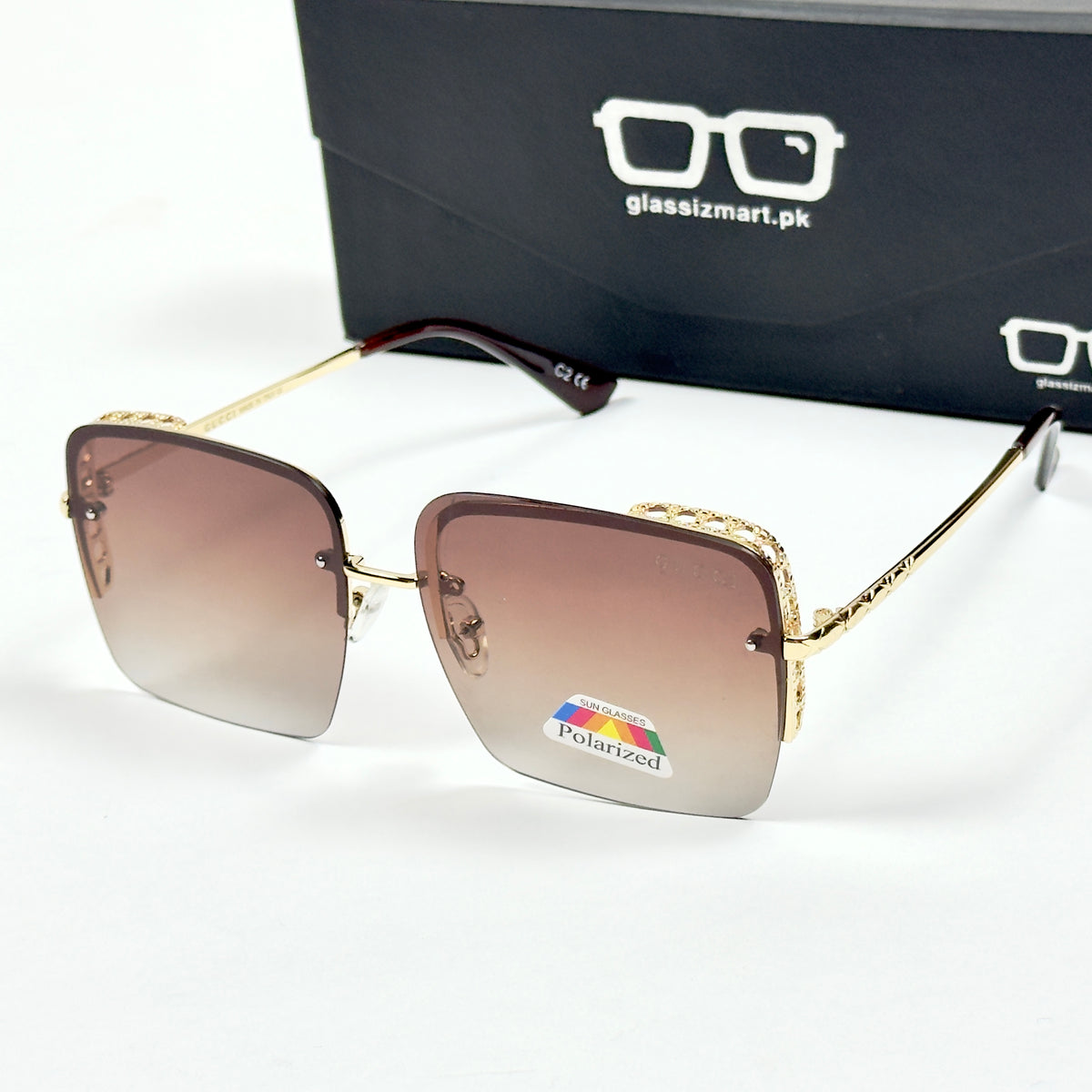 Gucci – 905 – 54 – Golden Brown – Metal – Sunglasses – Ladies