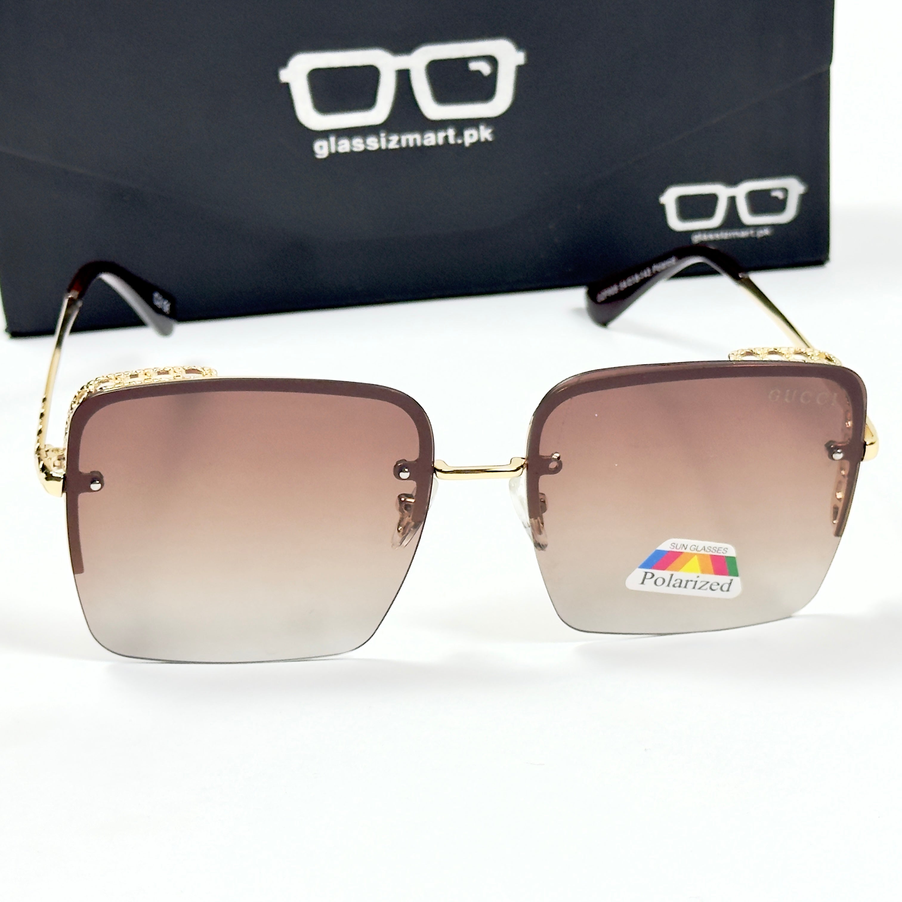 Gucci – 905 – 54 – Golden Brown – Metal – Sunglasses – Ladies