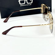 Gucci – 905 – 54 – Golden Brown – Metal – Sunglasses – Ladies