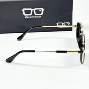 Dior – 256 – 55 –  Golden Black – Metal – Sunglasses – Unisex