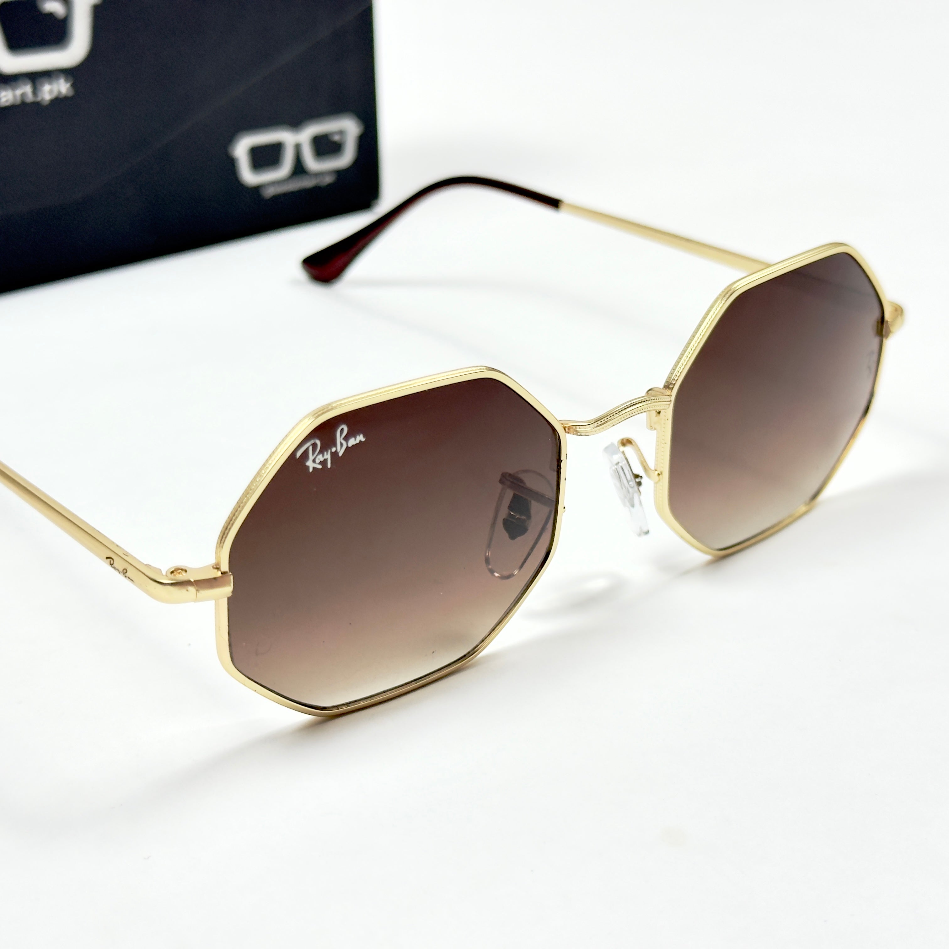 Rayban – 1972 – 55 – Golden Brown Gradient – Metal – Sunglasses – Women