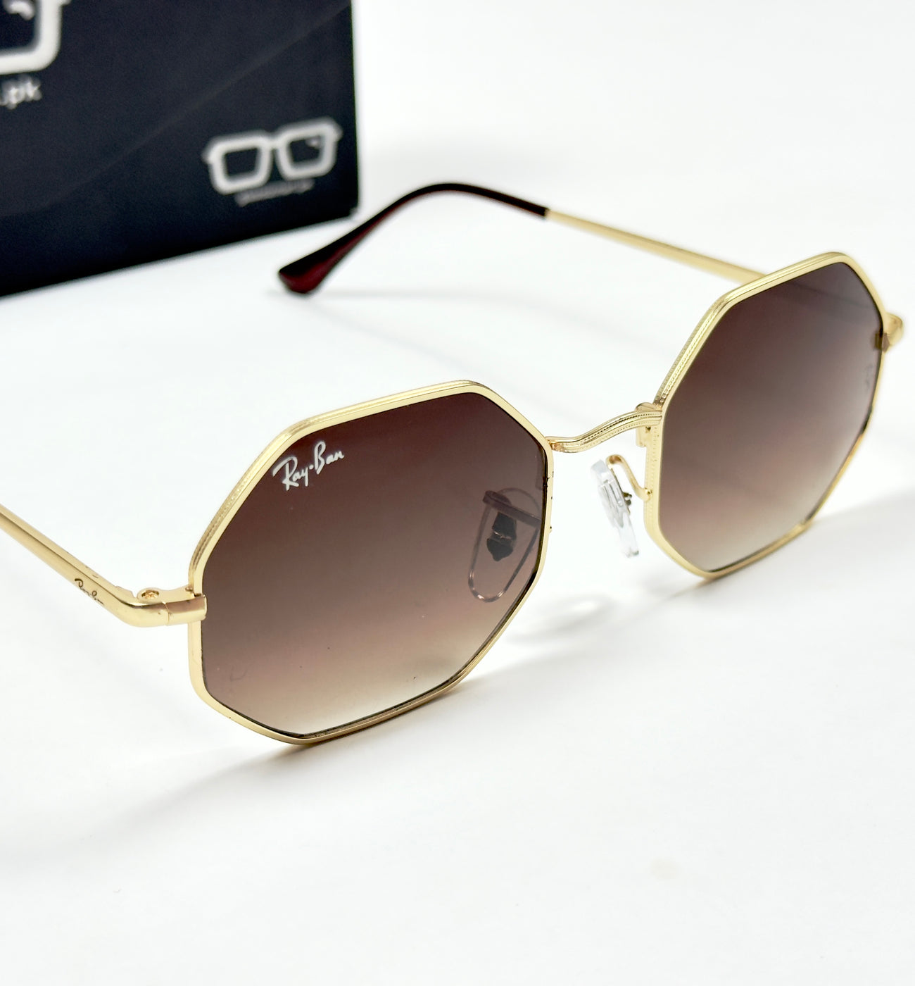 Rayban – 1972 – 55 – Golden Brown Gradient – Metal – Sunglasses – Women
